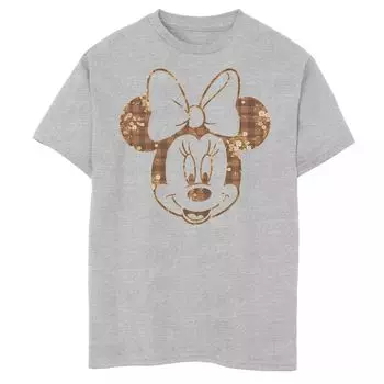 Футболка Disney's Mickey Mouse & Friends с рисунком в клетку и цветочным рисунком Минни для мальчиков 8–20 лет Disney