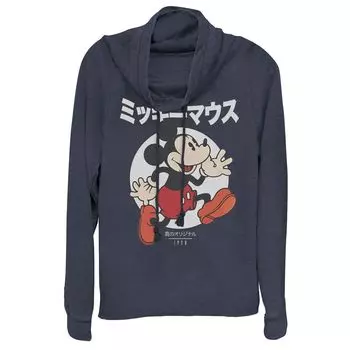 Футболка Disney's Mickey Mouse Juniors с винтажным логотипом кандзи 1928 года и графическим рисунком с воротником-хомутом Licensed Character