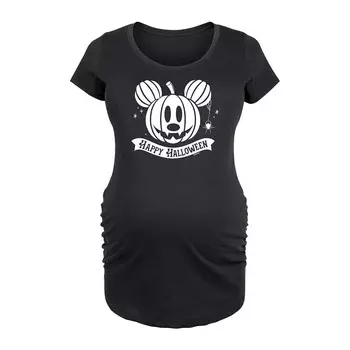 Футболка Disney's Mickey Mouse Maternity Happy Halloween с рисунком тыквы, черный