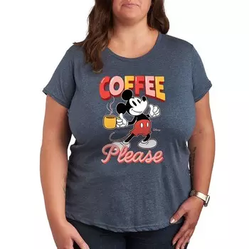 Футболка Disney's Mickey Mouse Plus Coffee Please с рисунком, цвет Heather Blue