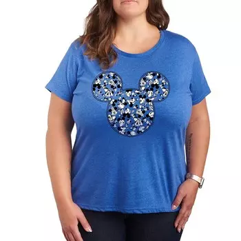 Футболка Disney's Mickey Mouse Plus с метаграфическим рисунком, цвет Heather Royal Blue
