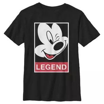 Футболка Disney's Mickey Mouse с изображением портрета и портрета Legend Winking для мальчиков 8–20 лет Disney