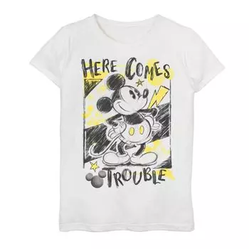 Футболка Disney's Mickey Mouse с рисунком «А вот и проблемы» для девочек 7–16 лет Disney