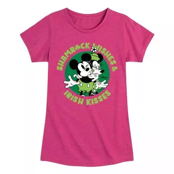 Футболка Disney's Mickey Mouse с рисунком Shamrock Wishes Kisses для девочек 7–16 лет Licensed Character
