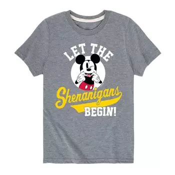 Футболка Disney's Mickey Mouse с рисунком Shenanigans для мальчиков 8–20 лет Licensed Character