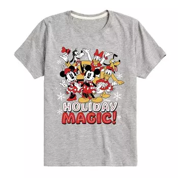 Футболка Disney's «Микки Маус и друзья» для мальчиков 8–20 лет с графическим рисунком «Праздничное волшебство», серый