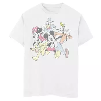 Футболка Disney's «Микки Маус и друзья» для мальчиков 8–20 лет с групповым снимком и портретом бега Disney