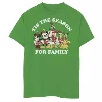 Футболка Disney's «Микки Маус и друзья» для мальчиков 8–20 лет с рисунком «Рождественский сезон» для всей семьи Disney