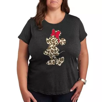 Футболка Disney's Minnie Mouse Plus с леопардовым принтом, цвет Heather Charcoal