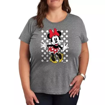 Футболка Disney's Minnie Mouse Plus с рисунком в горошек, цвет Heather Gray
