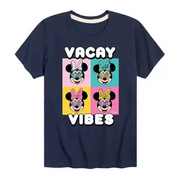Футболка Disney's Minnie Mouse с графическим рисунком для мальчиков 8–20 лет Vacay Vibes Disney, синий
