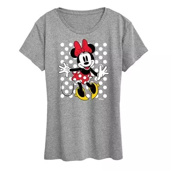 Футболка Disney's Minnie Mouse с рисунком в горошек, цвет Heather Gray
