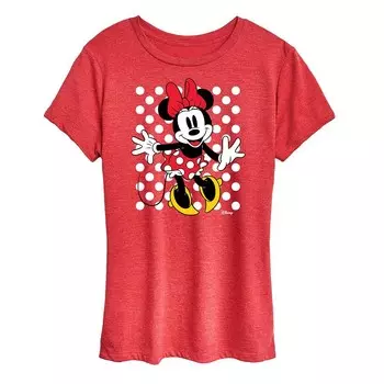 Футболка Disney's Minnie Mouse с рисунком в горошек, цвет Heather Red