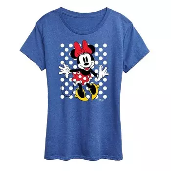 Футболка Disney's Minnie Mouse с рисунком в горошек, цвет Heather Royal Blue