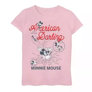 Футболка Disney's Minnie Mouse с рисунком комиксов American Darling для девочек 7–16 лет Disney