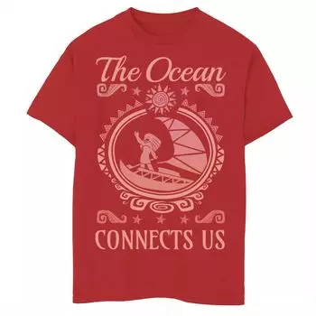 Футболка Disney's Moana Boys 8–20 The Ocean Connects Us с графическим рисунком кораллового цвета Licensed Character