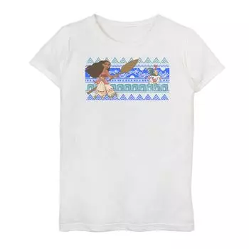 Футболка Disney's Moana, Hei Hei и Pua Girls 7–16 с геометрическими линиями Licensed Character