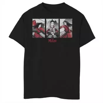 Футболка Disney's Mulan Live Action для мальчиков 8–20 лет с акварельными панелями и графическим рисунком Disney