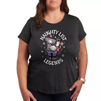 Футболка Disney's Nightmare Before Christmas Plus с графическим рисунком Naughty List Legends, цвет Heather Charcoal