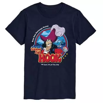 Футболка Disney's Peter Pan Big & Tall Wicked Left Hook с рисунком Licensed Character, синий