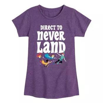Футболка Disney's Peter Pan для девочек 7–16 лет с графическим рисунком Direct To Never Land Disney