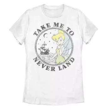 Футболка Disney's Peter Pan Tinkerbell Juniors с рисунком Take Me To Never Land Licensed Character