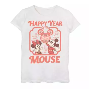 Футболка Disney's с изображением Микки Мауса для девочек 7–16 лет и Минни «С годом Мыши» Disney