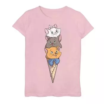 Футболка Disney's The Aristocats для девочек 7–16 лет с рисунком котенка и мороженого Disney