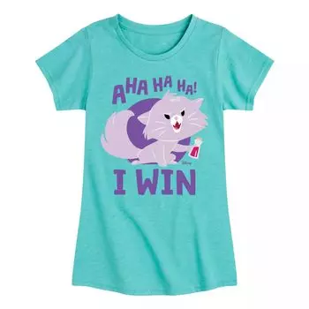 Футболка Disney's The Emperor's New Groove Girls 7–16 с рисунком кота Измы I Win Licensed Character, синий