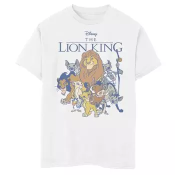 Футболка Disney's The Lion King для мальчиков 8–20 лет с темным контуром и графическим рисунком, групповая фотография Disney