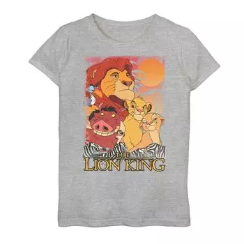 Футболка Disney's The Lion King для девочек 7–16 лет Happy Group Shot Sunset Licensed Character