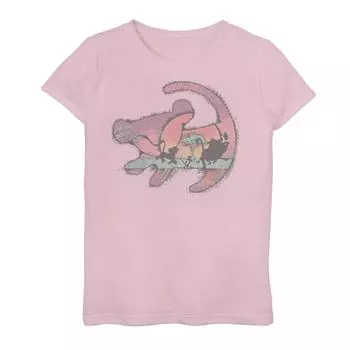 Футболка Disney's The Lion King для девочек 7–16 лет с изображением Симбы и силуэтом с рисунком Disney