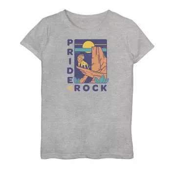Футболка Disney's The Lion King для девочек 7–16 лет Simba Pride Rock с простым текстом и графическим рисунком Disney