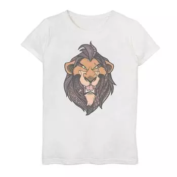 Футболка Disney's The Lion King Scar для девочек 7–16 лет с геометрическим узором и портретом Licensed Character