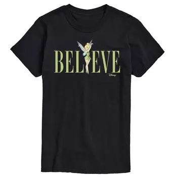 Футболка Disney's Tinker Bell Big & Tall Believe с цветочным рисунком Licensed Character, черный