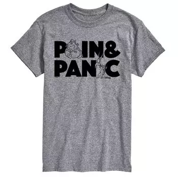 Футболка Disney's Villians Big & High с рисунком Pain And Panic License, серый