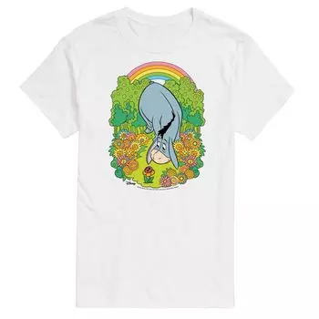 Футболка Disney's Winnie the Pooh Big & Tall Eeyore с радужным цветком Licensed Character, белый