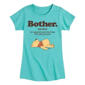 Футболка Disney's Winnie The Pooh Girls Bother Definition Licensed Character, синий