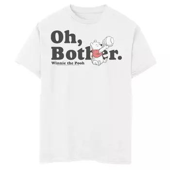 Футболка Disney's Winnie the Pooh с графическим рисунком для мальчиков 8–20 лет Oh Bother Quote Disney, белый