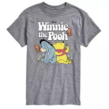 Футболка Disney's Winnie the Pooh с изображением больших и высоких ретро-персонажей Licensed Character, серый