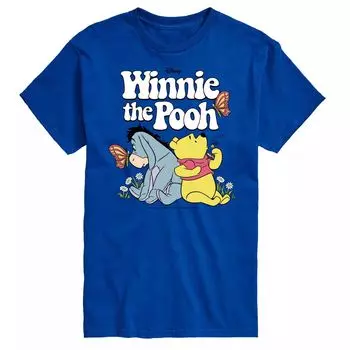 Футболка Disney's Winnie the Pooh с изображением больших и высоких ретро-персонажей Licensed Character, синий