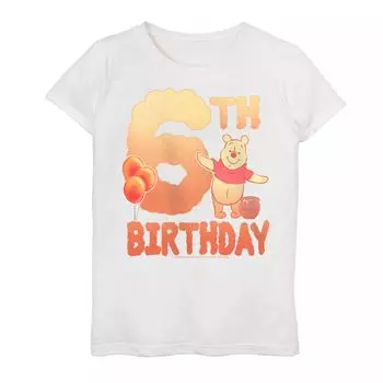 Футболка Disney's Winnie The Pooh с рисунком медведя Пуха для девочек 7–16 лет на 6-й день рождения Licensed Character