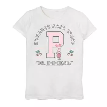 Футболка Disney's Winnie The Pooh с рисунком «Пятачок» для девочек 7–16 лет, университетская «О, дорогая, цитата» Disney