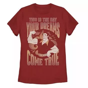 Футболка Disney Villains Gaston для юниоров «День, когда твои мечты сбываются» Licensed Character, красный