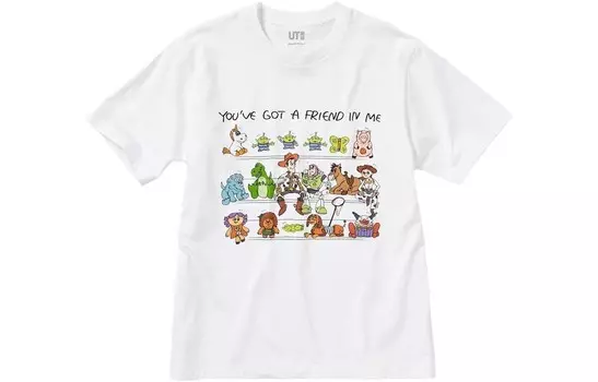 Футболка Disney X Disney Co-brand унисекс белая Uniqlo, белый
