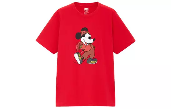 Футболка Disney X Disney Co-brand унисекс красная Uniqlo, красный