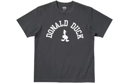 Футболка Disney X Disney Co-brand унисекс темно-серая Uniqlo, темно-серый