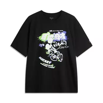 Футболка Disney X Disney унисекс, черная Lining, черный