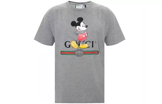 Футболка Disney X унисекс серая Gucci, серый