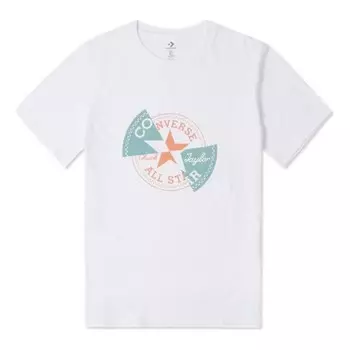 Футболка distorted patch t-shirt 'white orange teal' Converse, белый